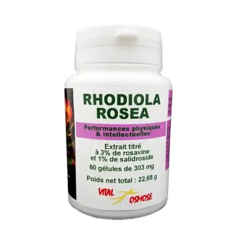 Boite de 60 gélules de rhodiola rosea de la marque Vital Osmose