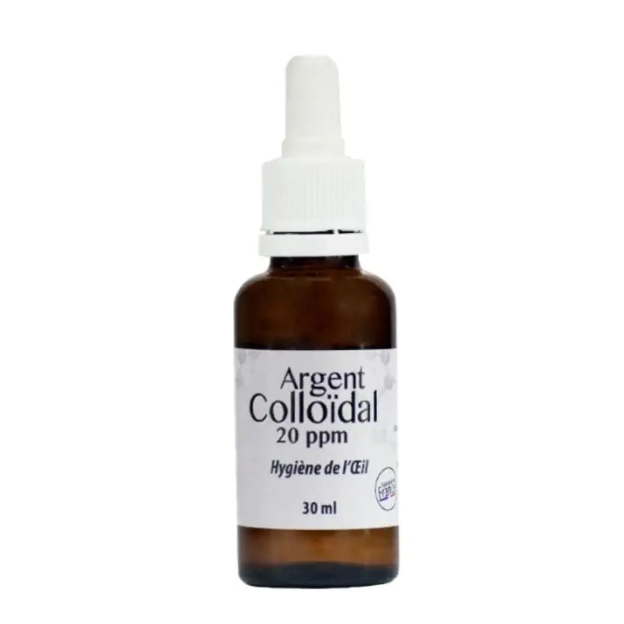 Flacon pipette de 30ml d'argent colloïdal 20ppm de la marque LT Labo, pour l'hygiène de l'oeil