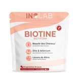 Un sachet de 60 gélules de BIOTIFORM, un Complexe cheveux comprenant Biotine, Levure de bière, Zinc & Sélénium, de la marque Inolab