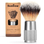 Blaireau argenté vegan Bambaw avec manche en aluminium