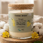 Bougie à la cire de soja - Fleur de coton & Ylang Ylang - 190 g - Comme Avant