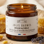 Bougie à la cire d'abeille de 80g de la marque jolis baume.