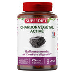 Une boite de Charbon Végétal Activé de 150 gélules de la marque Superdiet
