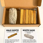 Photo d'un Coffret Essentiel de purification contenant 1 Sauge blanche & 10 Palo Santo