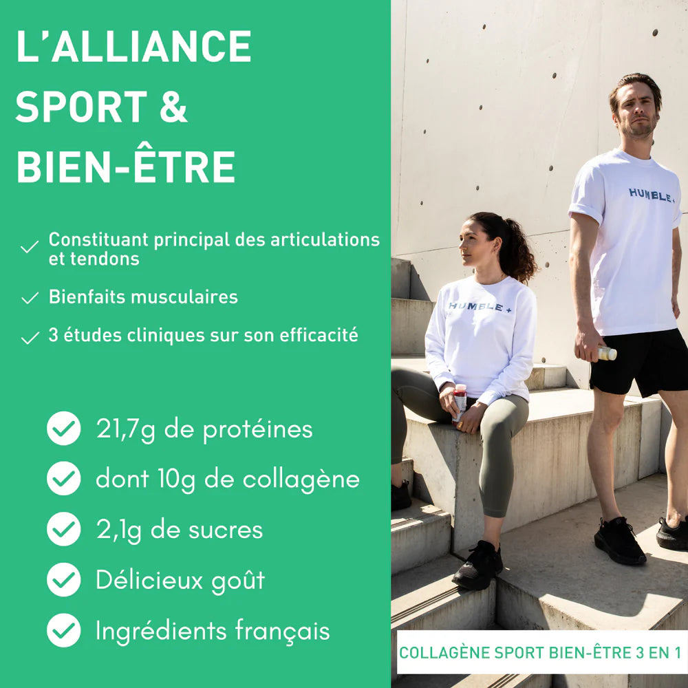 Composition de la Protéine+ Collagène saveur chocolat de la marque Humble +