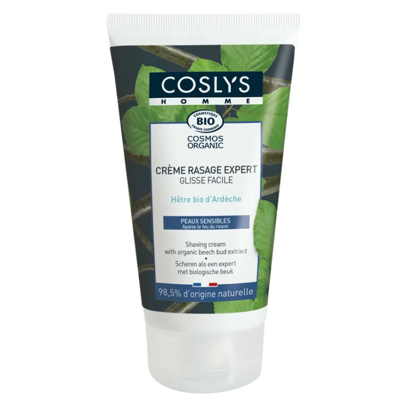 Un tube de crème rasage expert certifiée bio de 125ml coslys