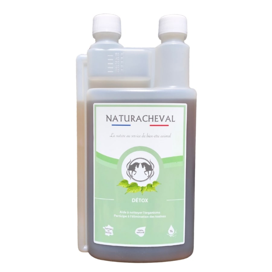 Un flacon de 1L de detox de la marque Naturacheval