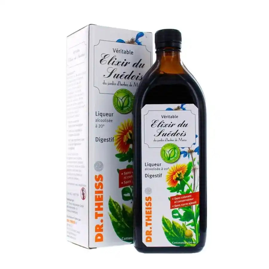 Un flacon de 700ml de l'Elixir du Suédois de la marque Dr. Theiss