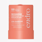 Une recharge de déodorant de 50 grammes Endro, parfum rose-framboise