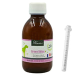 Flacon de 200ml de Green Detox de Pilagreen, complément naturel pour la détoxification du foie et des reins chez les chiens et chats.