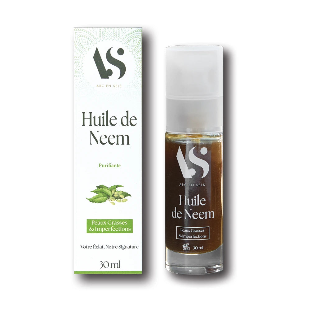Un flacon de 30 ml d'huile de Neem Bio de la marque Arc en sels