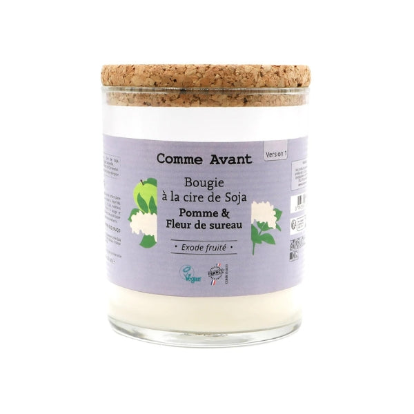 Bougie Comme Avant en cire de soja, parfum pomme et fleur de sureau