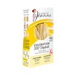 Boîte de Coloration blond clair 100% Végétale Les Couleurs de Jeanne, en 2 x 50g, pour une couleur naturelle et respectueuse des cheveux.