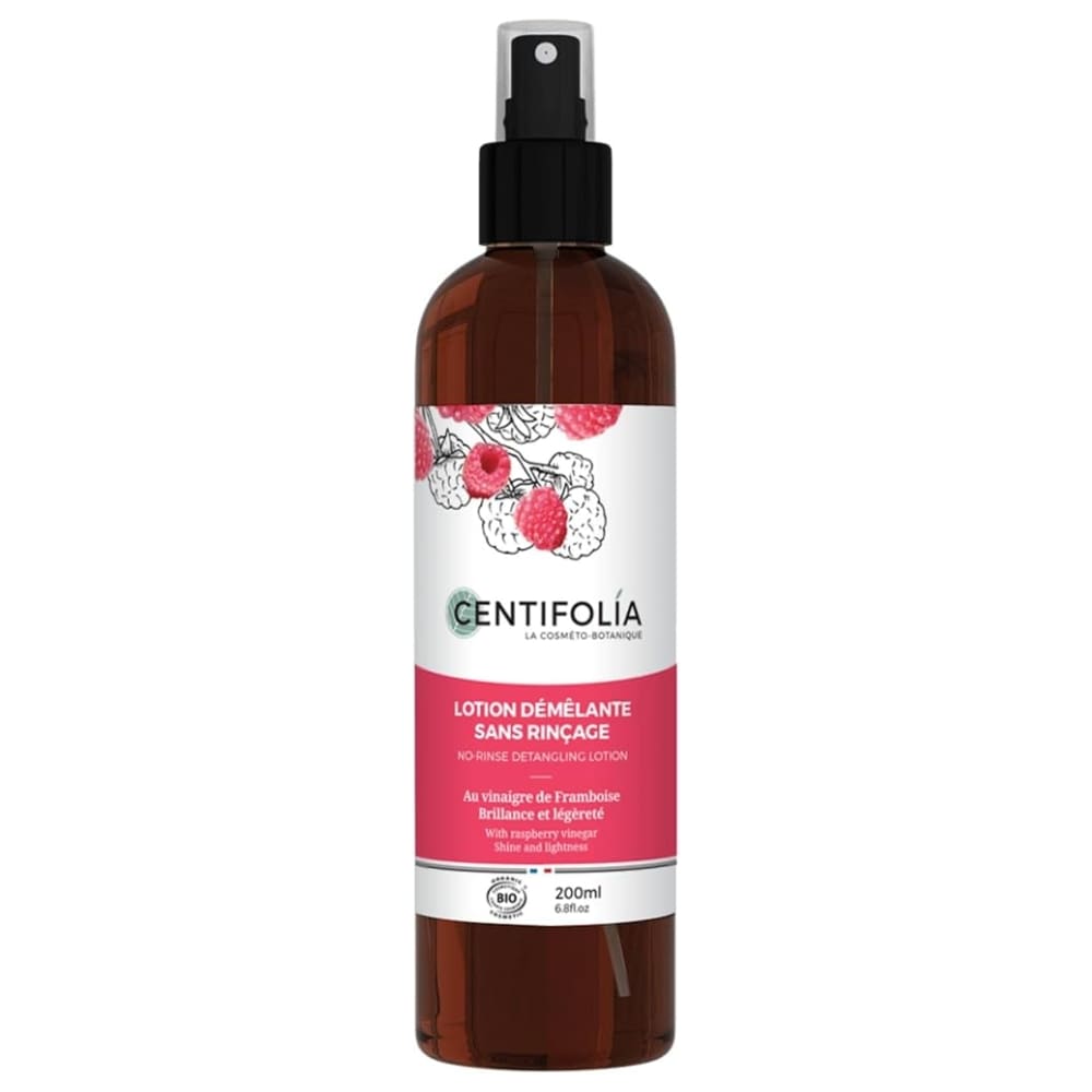 Une Lotion Démêlante Sans Rinçage au Vinaigre de Framboise Bio de 200 ml de Centifolia