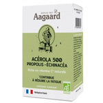 Une boîte de 20 comprimés d'acérola 500, propolis et échinacéa de la marque aagaard