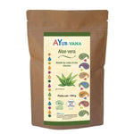 Un sachet de poudre d'aloe vera de 100 g de la marque AyurVana