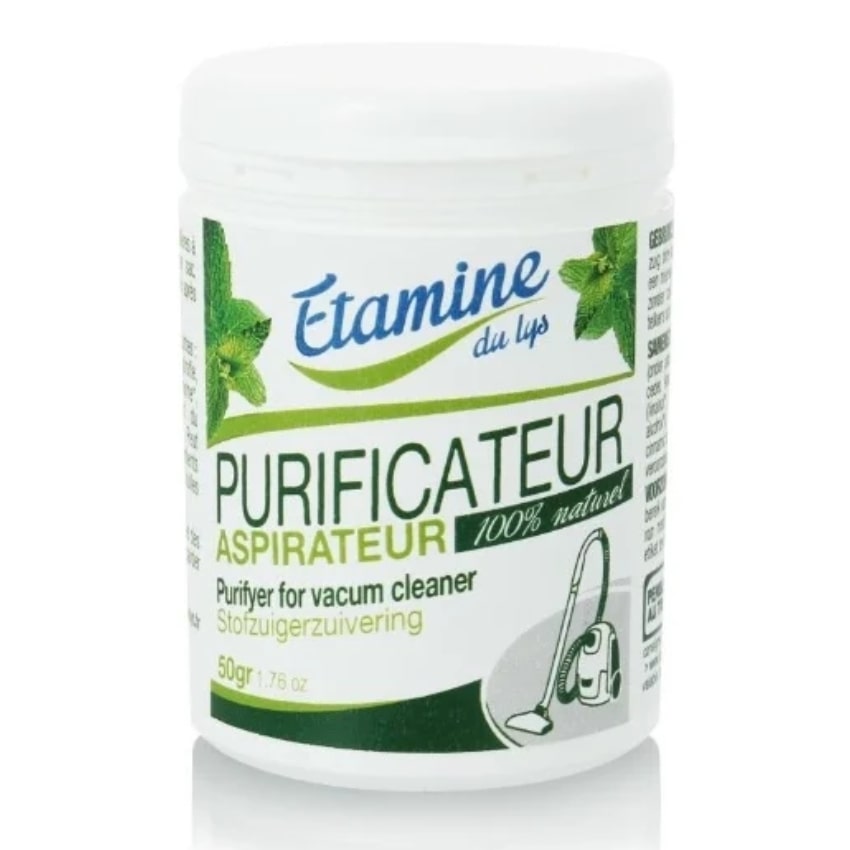 Un pot de 50 grammes de Poudre Désodorisante et Parfumée pour Aspirateur de la marque Etamine Du Lys