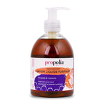 Un flacon pompe 300ml de savon liquide purifiant pour les mains, propolis, romarin, de la marque Propolia