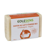 Un Savon au lait d'ânesse bio parfum Châtaigne et Argan de 100g de la marque Eolesens