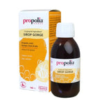 Flacon de 145ml de sirop pour la gorge au propolis, miel et citron de la marque Propolia