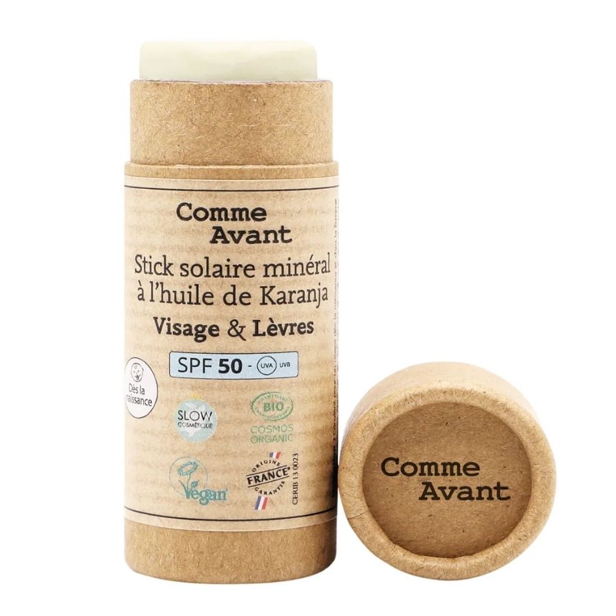 Un stick solaire visage et lèvres de la marque Comme Avant