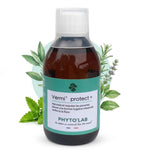 Un flacon de vermi'protect + en 200 ml de la marque Phyto'Lab, avec son bouchon doseur
