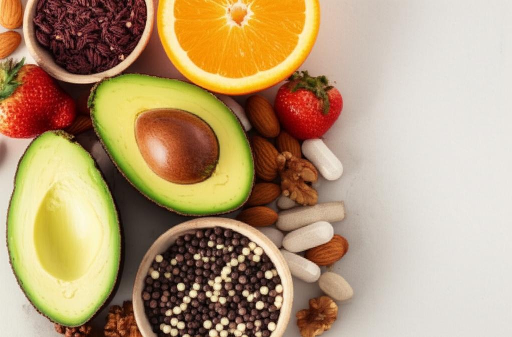 Des avocats et des pamplemousses, représentant la Nutricosmétique