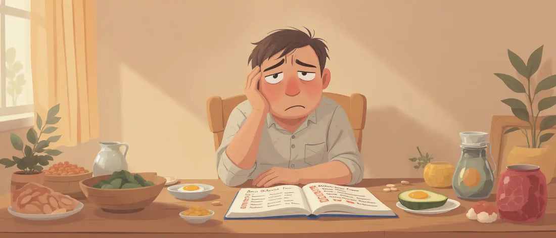 Illustration d'un homme fatigué accoudé sur un bureau
