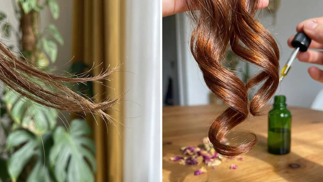 Cheveux abîmés et secs transformés en cheveux brillants après coloration végétale