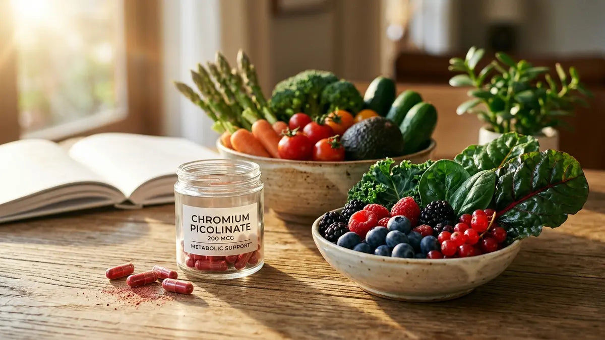 Gélules de chrome picolinate et légumes frais pour équilibrer la glycémie naturellement