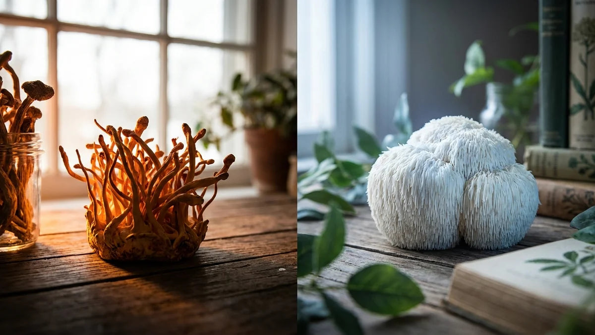 Cordyceps et Lion's Mane : champignons adaptogènes comparés pour énergie et cognition