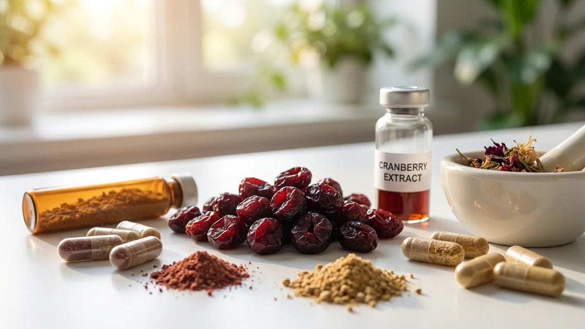 Cranberries séchées et suppléments naturels pour traitement infection urinaire efficace