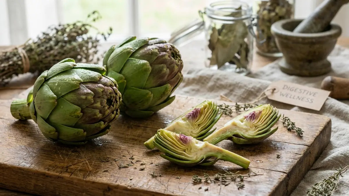 Artichauts frais et cœurs d'artichauts pour la digestion et détoxification du foie