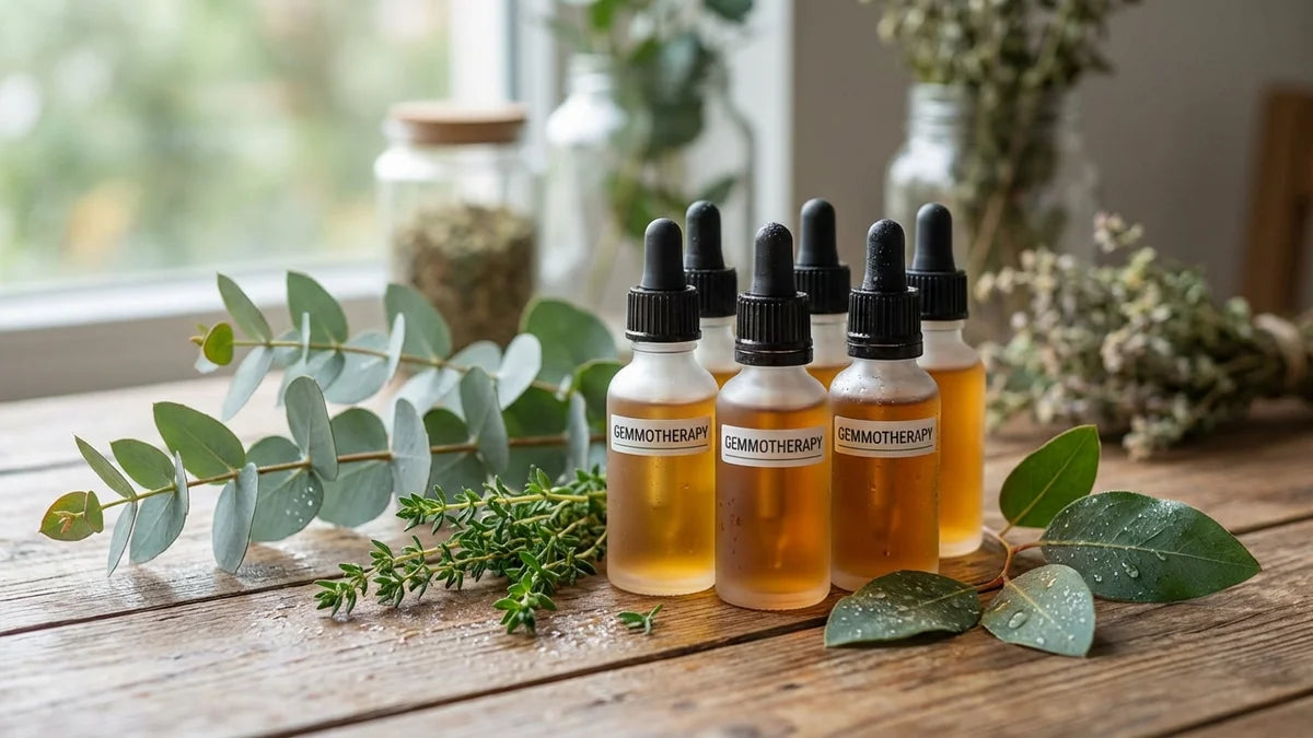 Eucalyptus, thym et bourgeons gemmothérapie pour poumons encombrés et santé respiratoire naturelle
