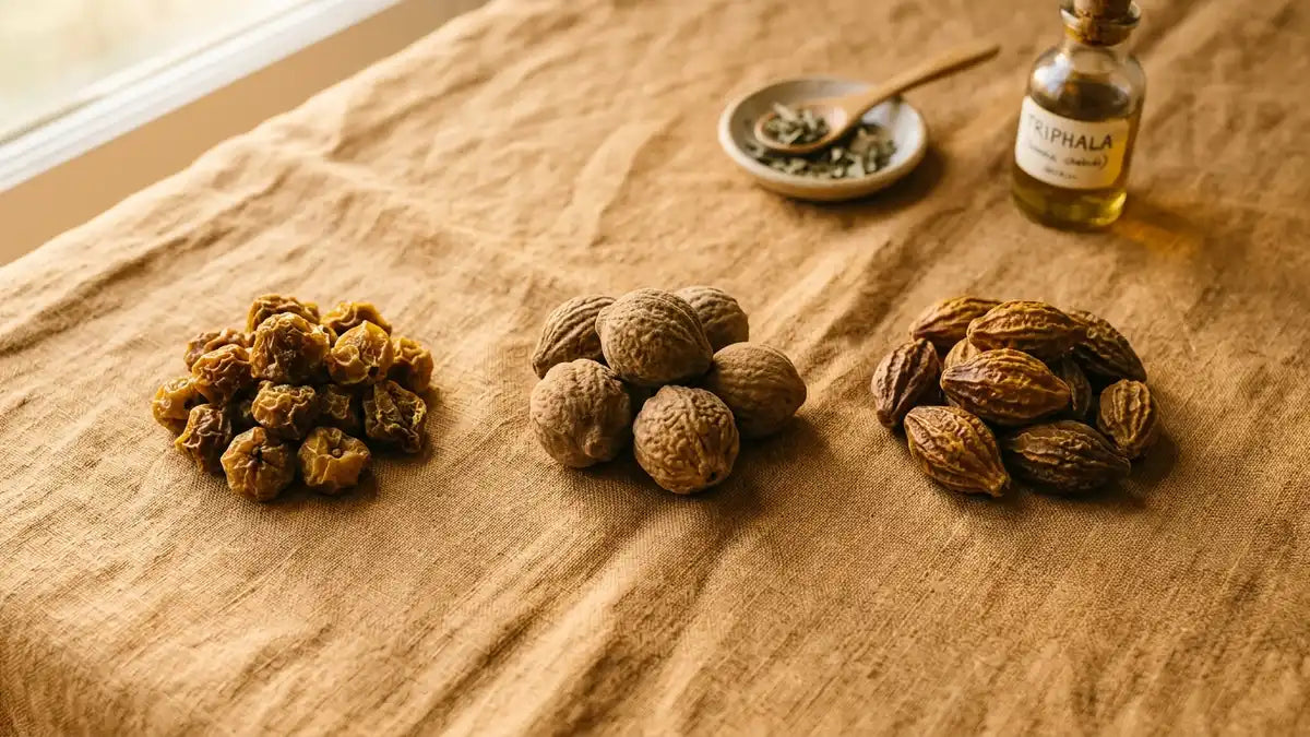 Les 3 fruits Triphala (amalaki, bibhitaki, haritaki) pour la digestion ayurvédique