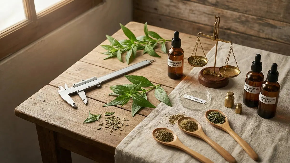 Protocole immunitaire : feuilles d'andrographis, dosages et outils de mesure pour renforcer les défenses naturellement