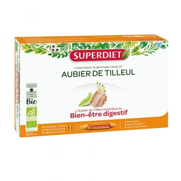 Aubier De Tilleul Bio - Coffret 20 Ampoules De 15 Ml - Superdiet