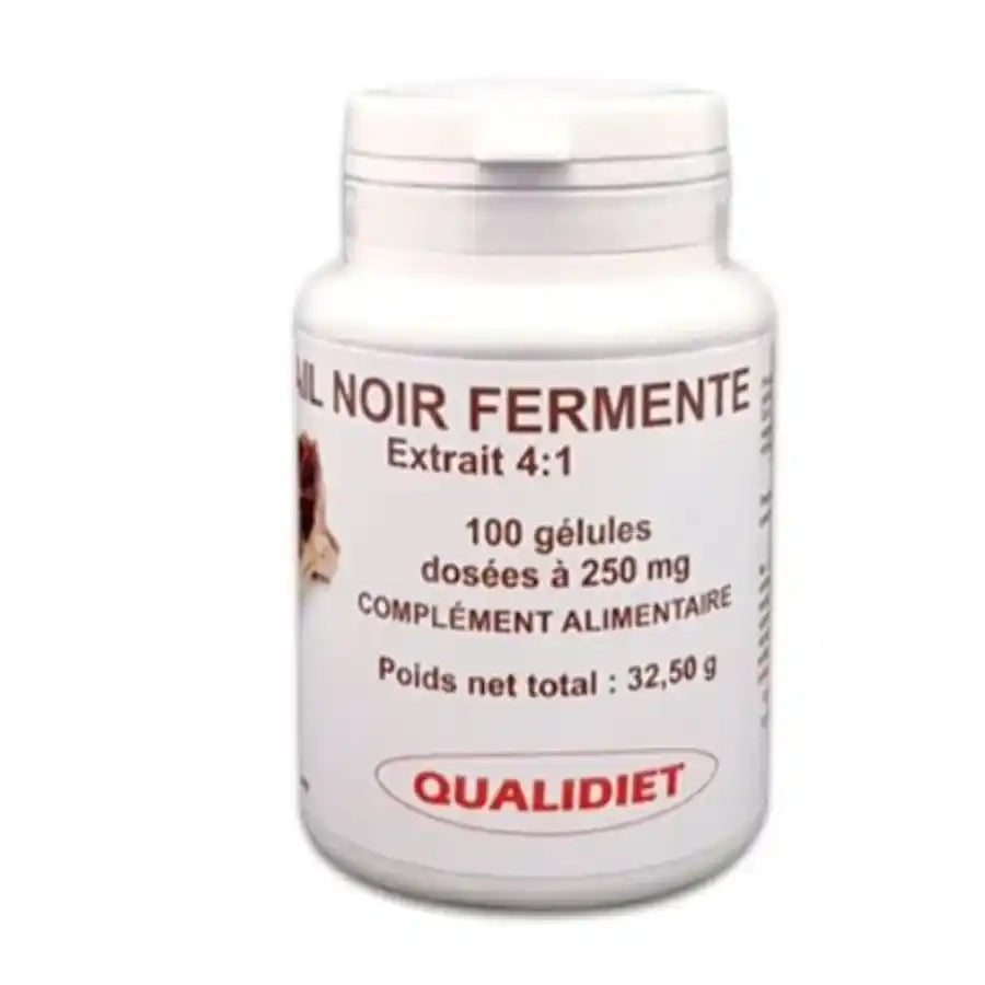 Boite de 100 gélules de complément alimentaire Ail noir fermenté de 250mg de la marque vitalosmose