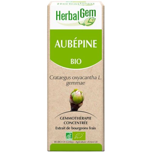 Un flacon de 30 ml d'Aubépine Bio - Extrait de Bourgeons Frais - de la marque HerbalGem