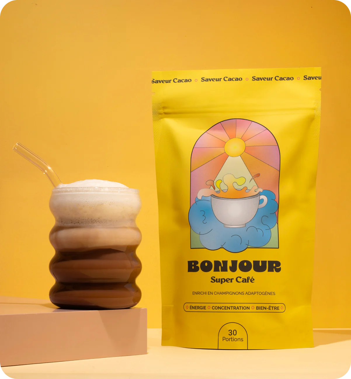 Bonjour Drink – Super Café aux champignons adaptogènes - Saveur Originale
