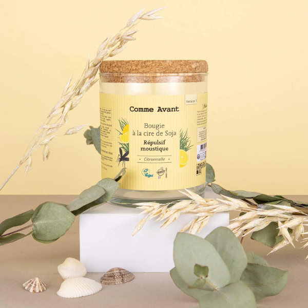 Bougie répulsive anti-moustique en cire de soja