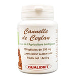 Un pot de cannelle de ceylan en gélules de la marque qualidiet