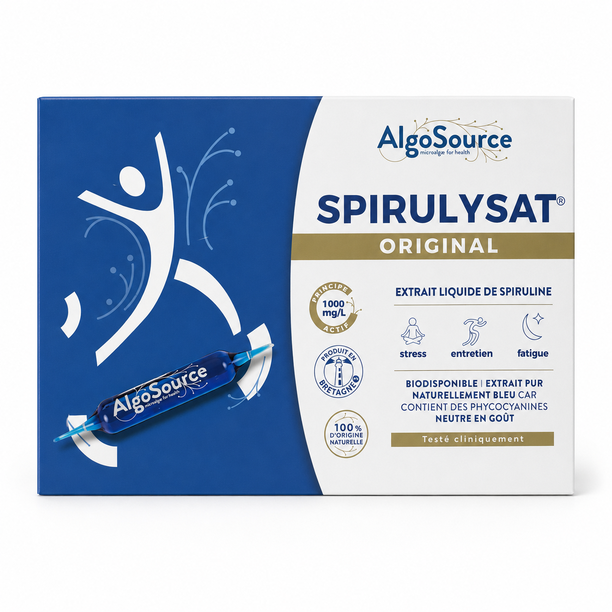 Spirulysat Original - Extrait Liquide de Spiruline - 20x10 ml - AlgoSource