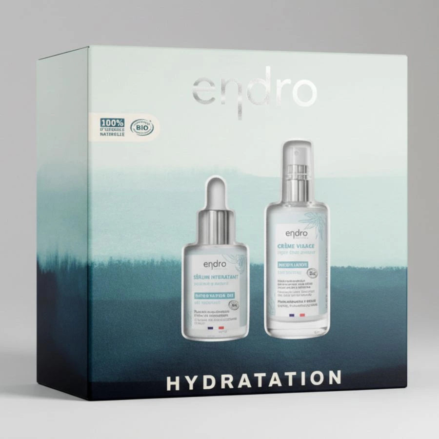 Coffret hydratation composé de 2 produits de la marque Endro.