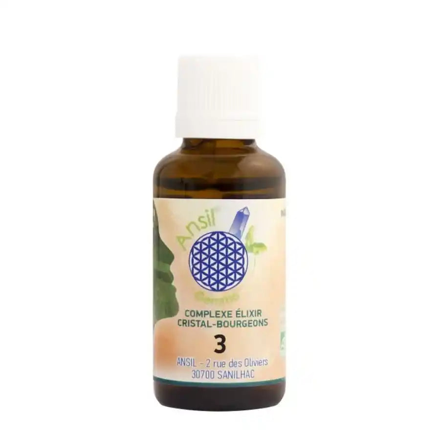 Complex elixir cristal bourgeons emeraude de tilleul de figuier et de romarin 30 ml Ansil