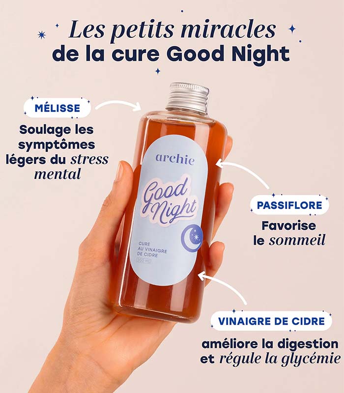 Les bienfaits des ingrédients contenus dans la Cure Good Night bio au Vinaigre de Cidre bio (200ml) - Archie