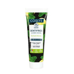 Dentifrice bio au charbon végétal Coslys, tube de 100 g, nettoyant naturel pour des dents blanches et une haleine fraîche.