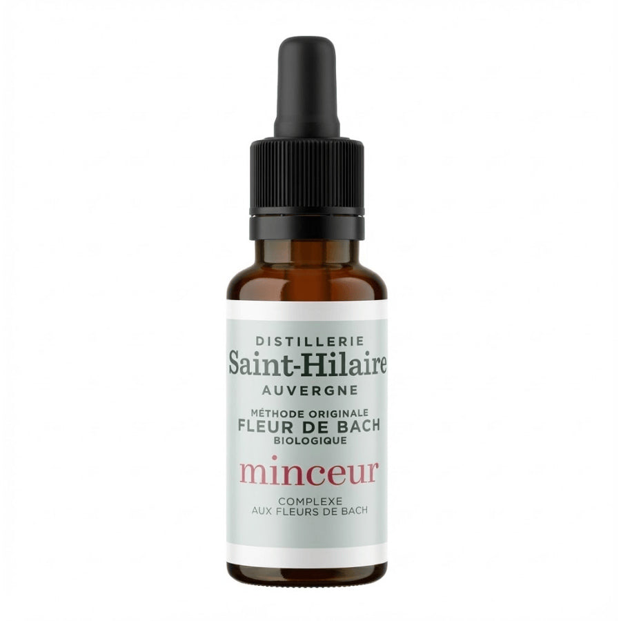 Un flaçon de 20ml de fleur de bach minceur de la distillerie saint hilaire.