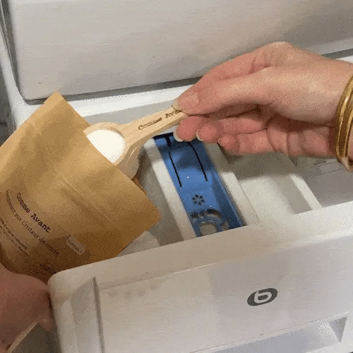 Vidéo tutoriel d'utilisation de l'assouplissant en poudre aux cristaux de soude Comme Avant