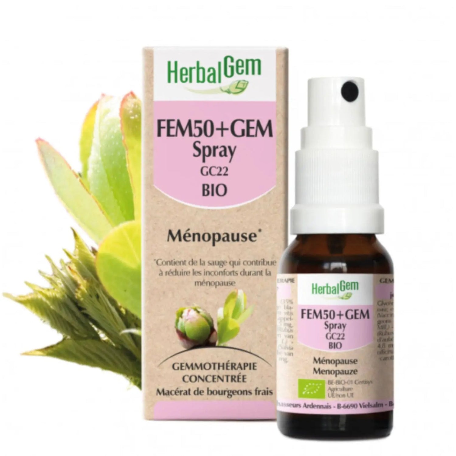 Un Spray 15 ml de Fem50+Gem bio GC22 de la marque Herbalgem